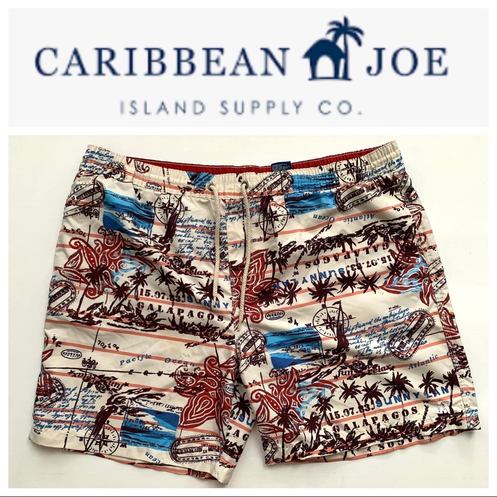 CARIBBEAN JOE Islands Board Shorts Swim Trunks